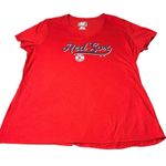 Majestic NEW Boston Red Sox T Shirt Women's 2XL MLB Baseball  Red‎ V Neck Top Photo 1