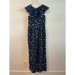 Loft  ANN TAYLOR Floral Jumpsuit Romper TieBack Black Summer Wedding NWT Size 0 Photo 6