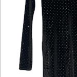 ZARA  Trafaluc Glitter Dot Black Velvet Bodycon Ruffle Dress Small Photo 15