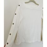 EUC J Jill Ponte Cream Stretchy Button Sleeve Pullover Sz XS White Photo 9