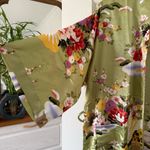 Shanghai SoHo Green Floral Lotus Long Kimono Robe Pajama Sill Like One Size NEW Photo 1