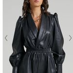 Showpo Romper Black V-Neck Leather Photo 4