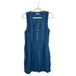 Faherty  Isha Dress Indigo Blue Denim Chambray Size Medium Casual Summer Photo 2