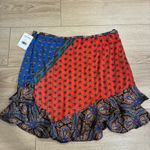 Free People NWT  Dance This Way Printed Skirt Red Ruffle Mini Size 12 *READ Photo 5