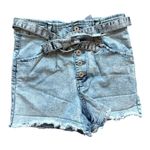 Celebrity Pink Womens  Light Acid Wash Button Fly Y2K Jean Shorts - Sz 11 / 30 Photo 2