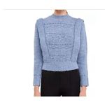 Endless Rose  Size L NWT BLUE CHUNKY WOOL KNIT DETAILED SWEATER $100 Photo 6
