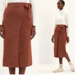 Frank And Oak The Midi Sweater Wrap Skirt In Tortoise Brown Large Dark Academia Photo 1
