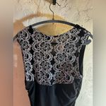 Black Party dress by Valerie Bertinelli, body con, silvery lace back detail Size 8 Photo 5