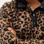PacSun Coco Sherpa Henley Sweatshirt Leopard Photo 1