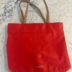 Isaac Mizrahi  red leather tote handbag purse Photo 2