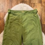Ellen Tracy  Size‎ 8 Green Pants Cargo Tie Gather Front Loop Sides Crop Photo 1