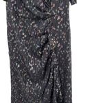 Mestiza Black Multicolored Metallic Silk Ruffled Wrap Party Dress Size 10 New Photo 5