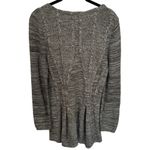 Neiman Marcus  Green Ivory Tight Knit Long Sleeve Chucky Pleated Sweater Size M Photo 3