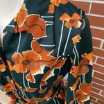 Handmade Poppies Flowers Dress Retro Vintage Orange Poppy Hippy Floral Mod MCM Photo 2
