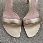 Alexander McQueen jeweled buckle gold leather high heel ankle strap sandal IT 40 Photo 8