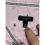 Talbots SZ Small Petite Pink Long Sleeve Button Up Dress Shirt Striped Nautical Photo 3