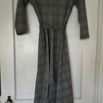 NWOT Chic MSK Plaid Maxi Dress with Belt size Small Gray Photo 0