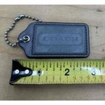Coach Dark Gray Large Leather Keychain Tag Ball Chain Charm Size 2.5 Inch Photo 2