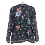 Denim & Co (M) VINTAGE 90s Womens Black Floral Embroidered Button Up Jean Jacket Size M Photo 1