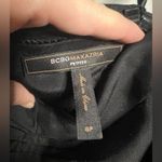 BCBGMAXAZRIA  Black Strapless Scallop Tulle Trim Tiered Dress 8 Petite Photo 2