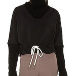 Varley  Britannia Black Sweatshirt Size Medium Pullover Ribbed Sweater Turtleneck Photo 0