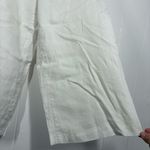 Valerie Stevens Lagenlook Linen White Trousers Pants Cropped Wide Leg Straight Womens 8 Coastal Photo 1
