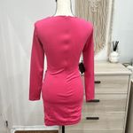 Nordstrom NWT Area Stars Pink Asymmetric Long Sleeve Crepe Body-Con Dress size Small Photo 7