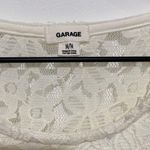 Garage White Cream Lace Fitted Dress with Sheer Cutouts Medium Photo 6