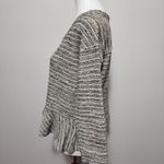 Anthropologie  Anama Beige & Black Striped Tweed Peplum Top Size Medium Photo 3