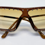 None Brown NEW‎ Rhinestone Amber Yellow Sunglasses 90s retro vintage vibe shades Photo 0