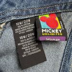 Disney Vtg Y2K  Mickey Minnie Mouse Overalls Denim Jean Shorts Shortalls Sz 18/20 Photo 3