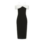 Rebecca Vallance Hepburn Bow Midi Dress Black US 8 Photo 2