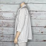 Joan Rivers  Size 2X White - Black Polka Dot Button Down Tunic Shirt w/ Pockets Photo 1