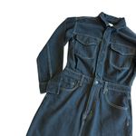Pistola  Amira Denim Midi Dress Vioght Black High Slit Long Sleeve Size Small NWT Photo 3