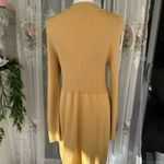 Free People  Long Sleeve stretchy Dress in Gold metallic Photo 3
