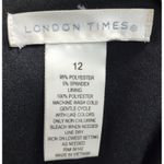 London Times  Black Floral Cap Sleeve Sheath Dress Women Size 12 Photo 4