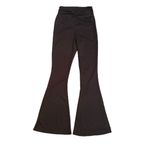 Nasty Gal Size 4 High Rise Ruched Front Flare Pants Trendy Elevated Basic Photo 1