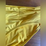 Athleta butter yellow bikini, cheeky ruched bottoms, strappy back top; S / M Photo 1