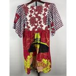 Custo Barcelona  Multicolor Waikiki‎ Babydoll Artsy Square Neck Mini Dress Size M Photo 5
