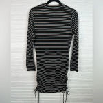 Abound  Raincheck Long Sleeve Black Striped Dress Side Ruched Bodycon Sz L Photo 2