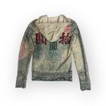 Lucky Brand Rare: ✵ Y2K Asian Money Zipper Hoodie Sweatshirt ✵ Multi Print ✵ S Photo 2