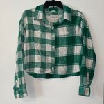 American Eagle Cropped Flannel Shirt Long Sleeve Small 100% cotton Photo 1