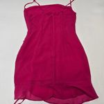 MORE TO COME Mileva Ruched Mini Dress in Fuchsia Pink Size XS Photo 12