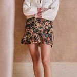 Sézane | Tia Western Button-down Shirt Ivory Red Paisley Rare ❤️ US2 FR34 Photo 1