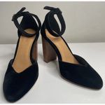 Soludos Anthropologie Collette Heels Black Genuine Leather Plush Velvet Size 8 Photo 0