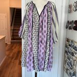 Rhode sita patchwork balloon sleeve trapeze dress Purple Size M Photo 2