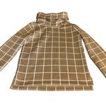 J.Crew  TAN & WHITE SQUARE PATTERN COWL NECK PULL OVER SWEATER (S) Photo 7