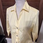 Foxcroft  Button Up Yellow Women's Shirt Size 8 Heritage Non-Iron 3/4 Sleeve Photo 1