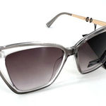 Kendall + Kylie NWT Charlotte Womens Cat Eye Polarized Sunglasses Gray Crystal Photo 0