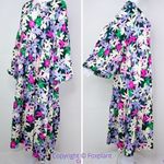 Eloquii NEW floral print long puff sleeve dress, 14 Photo 3